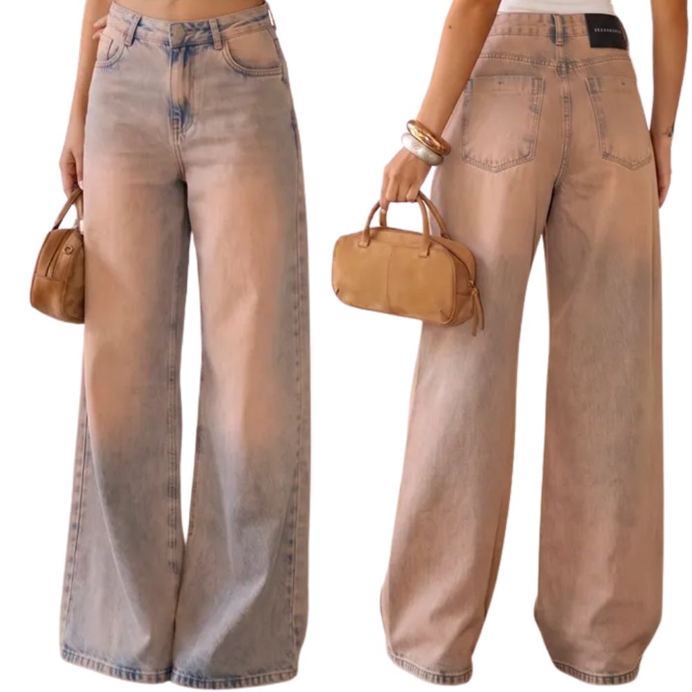 Calça Feminina Consciência Jeans Sujinha Rose Relaxed Ref:29909