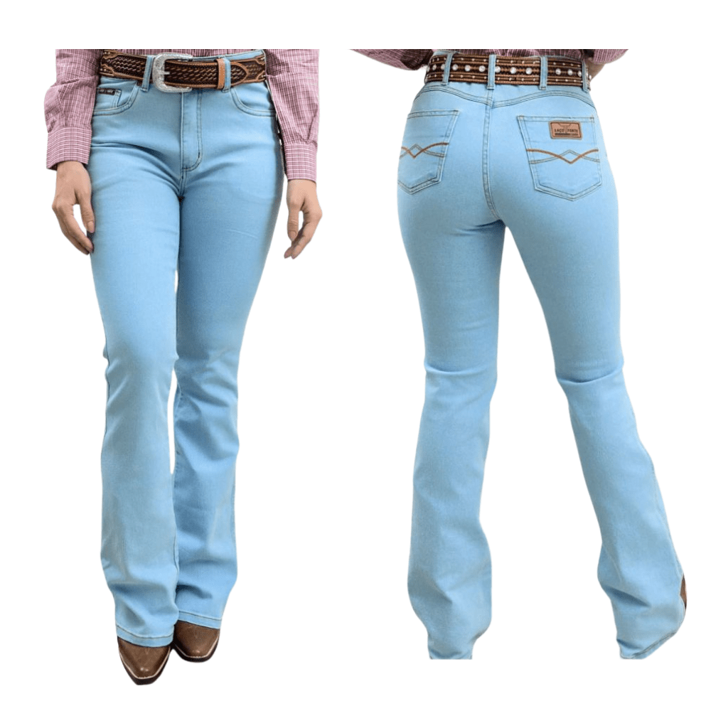 Calça Feminina Laço Forte Jeans Delavê Bootcut Hiper Clear REF: 7027