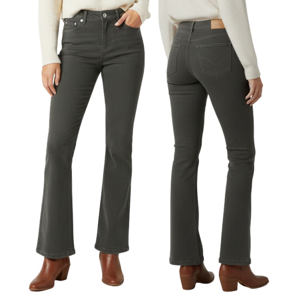 Calça Feminina Lee Jeans Verde Escuro Premium Hoxie Stretch Bootcut Ref:3405L