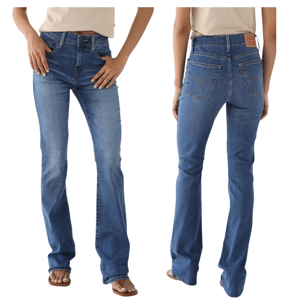 Calça Feminina Levi's Azul Médio 725 High Rise Bootcut Com Lycra Ref:LB7250065