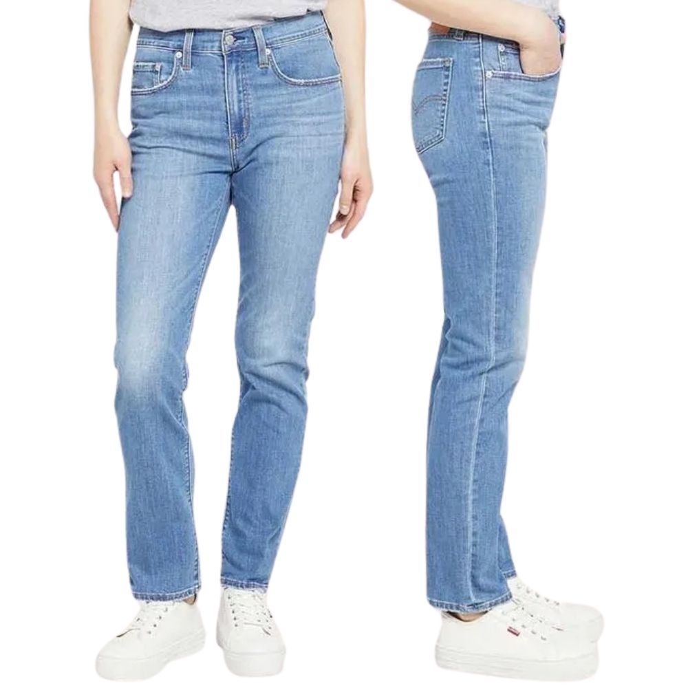 Calça Feminina Levi's Jeans Azul Médio 724 High Rise Stright Reta Ref: 188830384