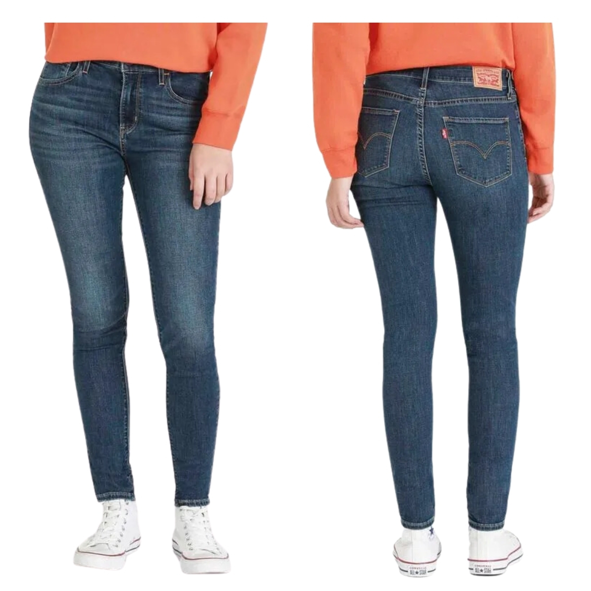 Calça Feminina Levi's Jeans Azul Médio 720 High Rise Super Skinny C/ Stretch Cool REF: 527970315