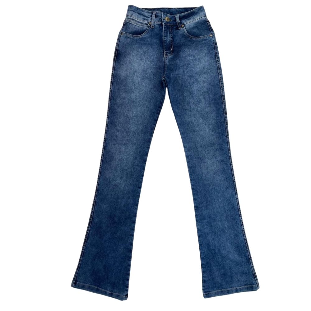 Calça Feminina Race Bull Jeans Authentic World Country Flare Ref:021 SKY