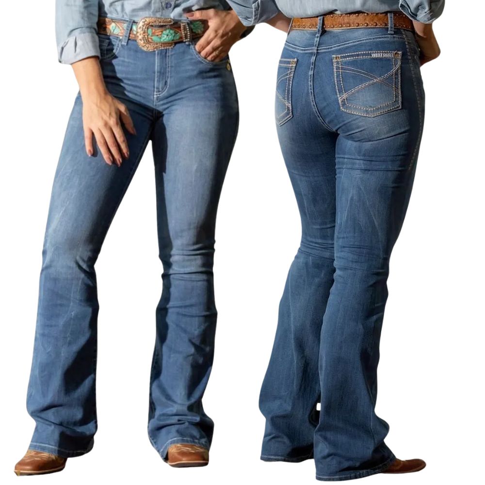 Calça Feminina West Dust Jeans Azul Médio Houston Bootcut Ref CL28414