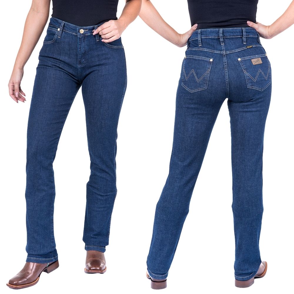 Calça Feminina Wrangler Jeans 18M Western Slim Fit Reta Azul REF: 18M4C2P60 UN