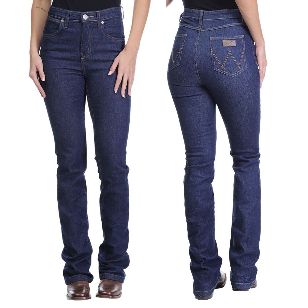 Calça Feminina Wrangler Jeans Azul Escuro 20m Western Bootcut Ref:20MD8SW60UN