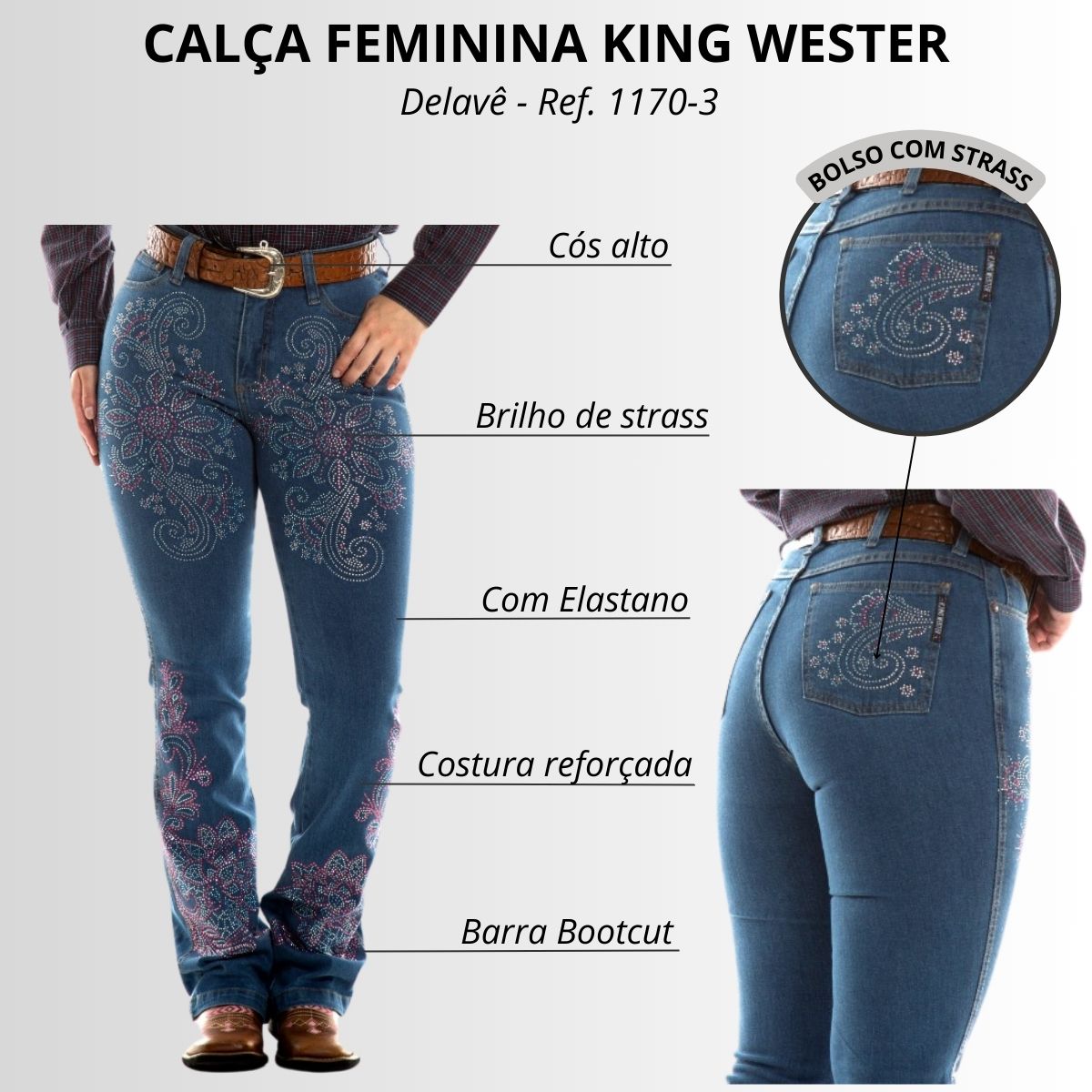 Calça Jeans CalÃ§a Envelope Colorida CalÃ§a Minuty Country CalÃ§a