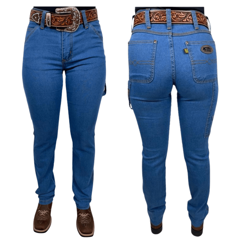 Calça Feminina Carpinteira Delavê Terra de Rodeio REF 057DV