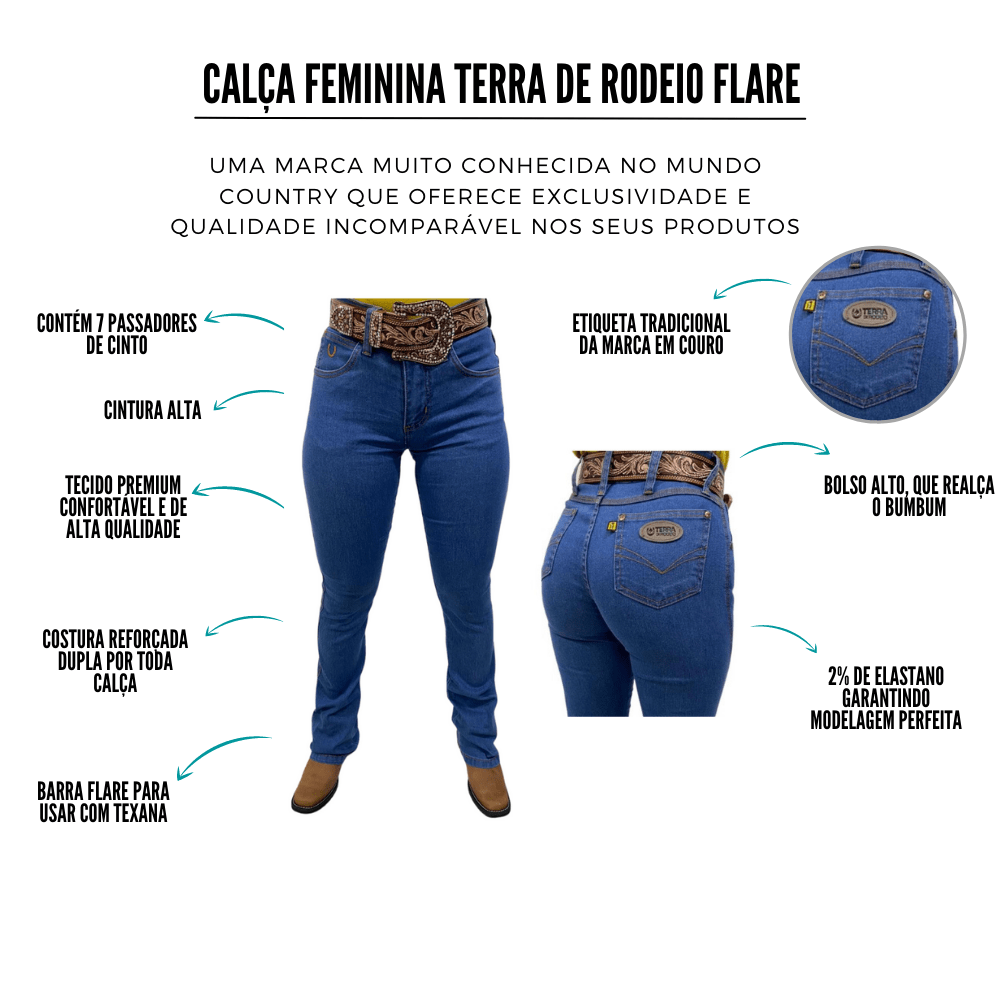 Calca Jeans Feminina Ri19 Empina Bumbum Lancamento - Azul