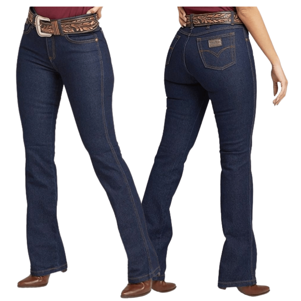 Calça Jeans Country Feminina Pura Raça Azul Stone  Ref: 000005