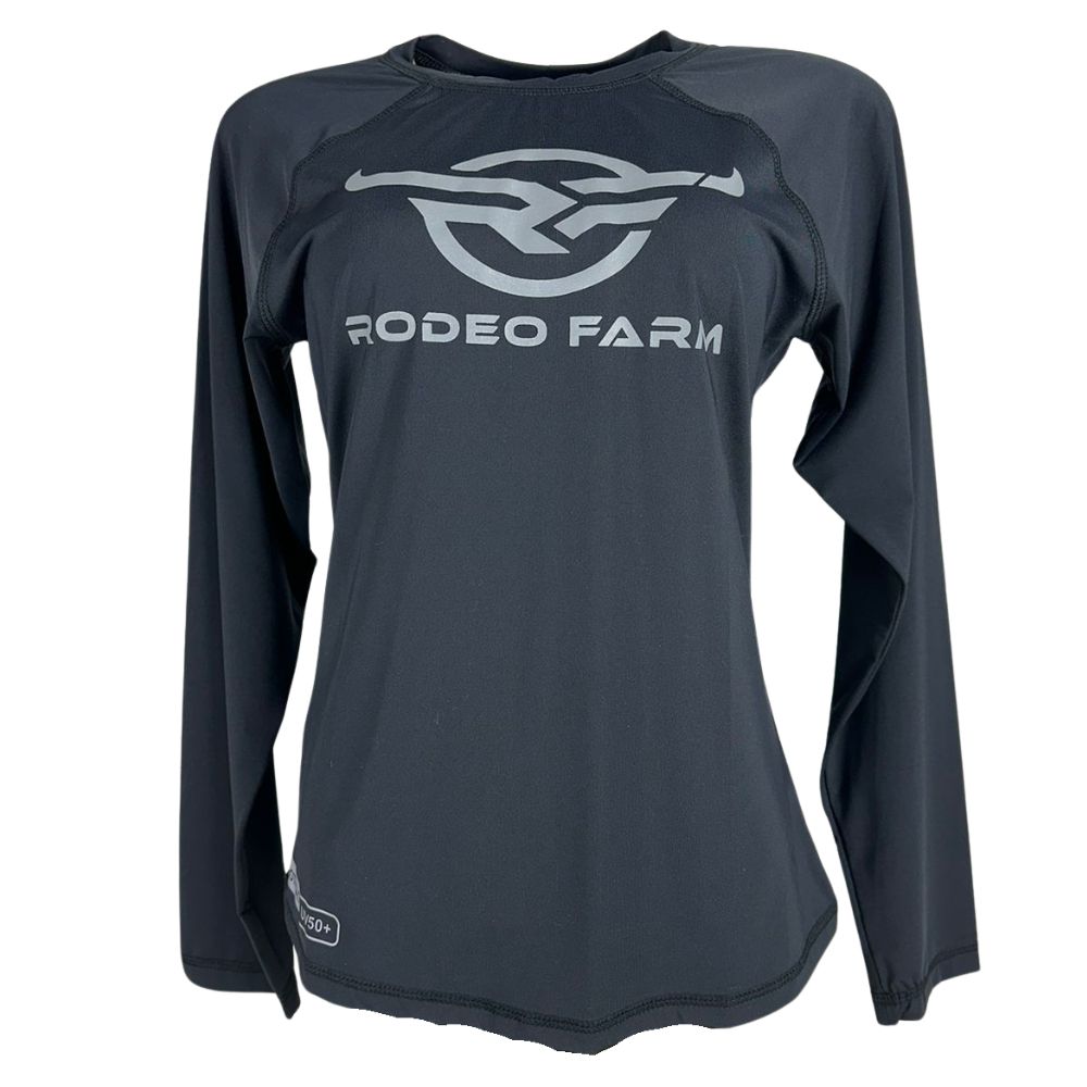 Camiseta Feminina Rodeo Farm UV50+ Haglan Manga Curta Fitness Preto Ref 228500085