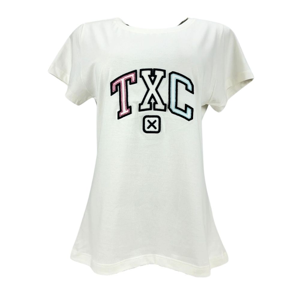 Camiseta Feminina TXC Manga Curta Custom Off White Logo Colorida R.50838