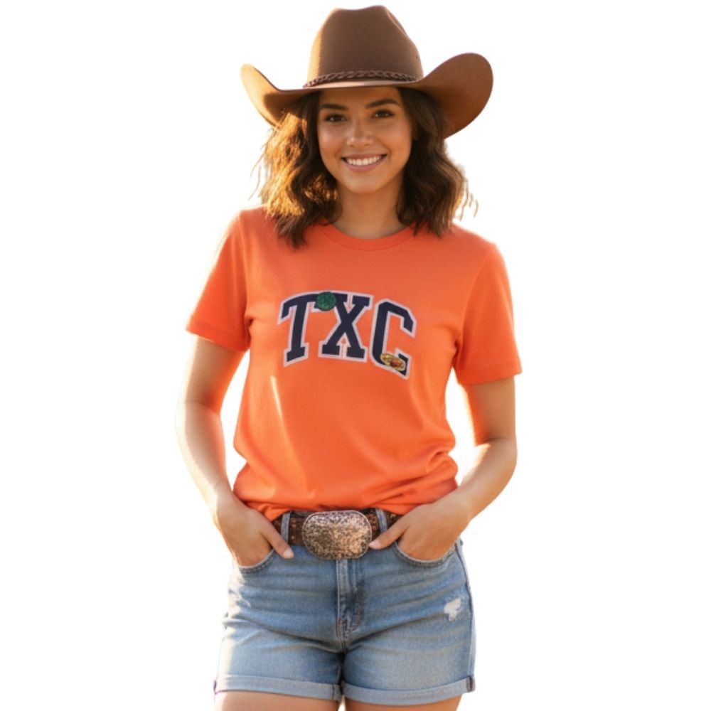 Camiseta Feminina TXC Slim Fio 30 Laranja Bordado Ref: 51270