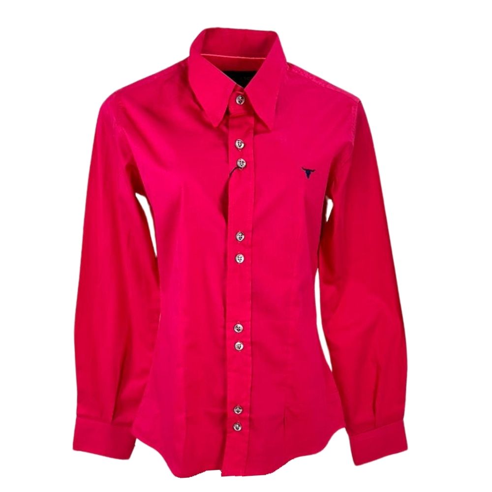 Camisa Feminina Laço Forte Manga Longa Pink - Ref. 3107