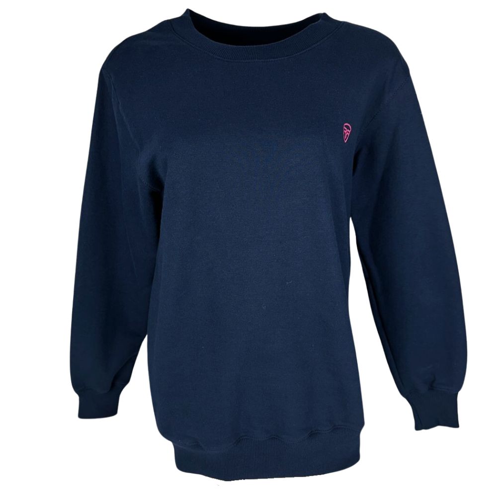 Moletom Feminino Radade Azul Marinho Com Logo Rosa