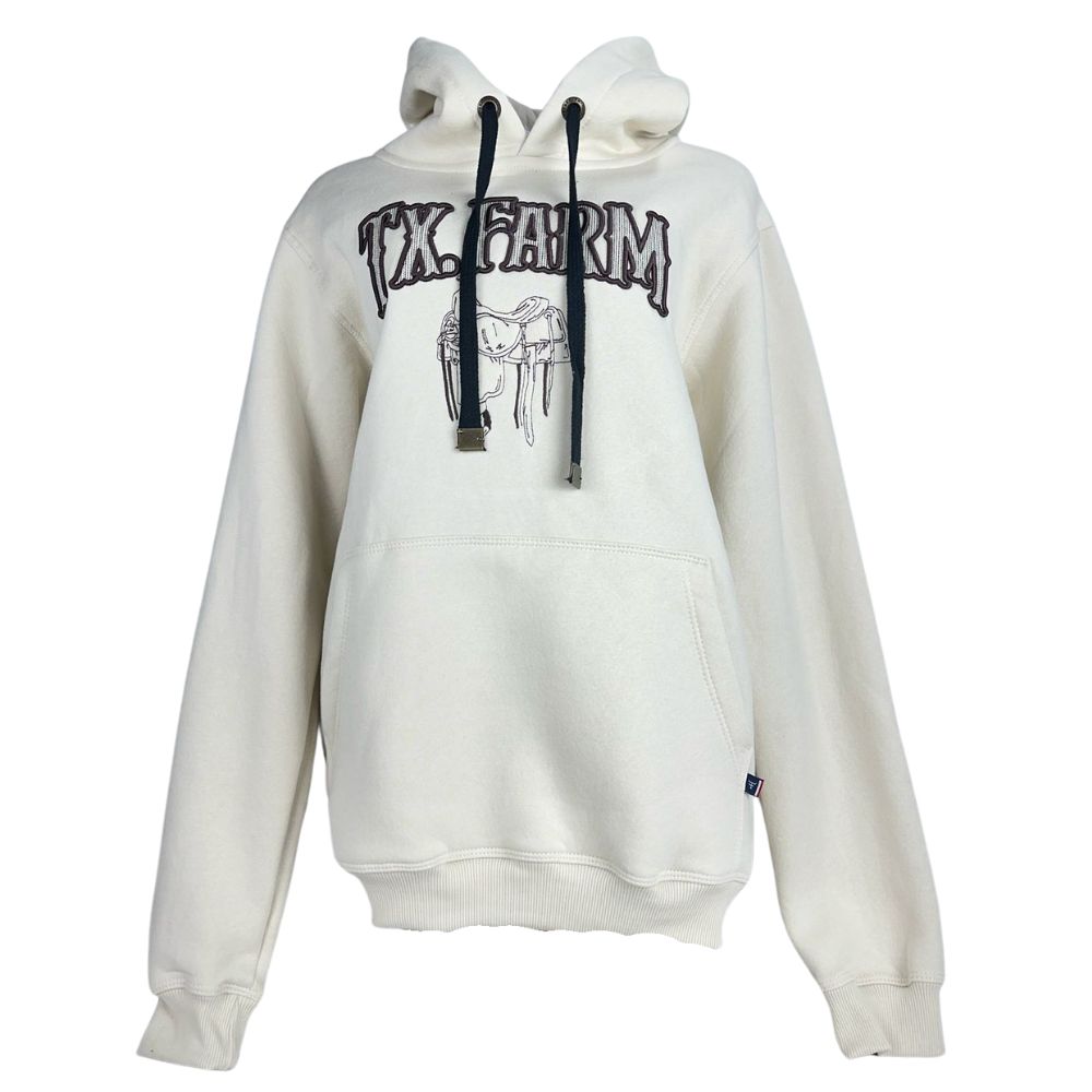 Moletom Feminino Texas Farm Alliance Com Capuz Modelo Canguru Off White Ref: MTF035
