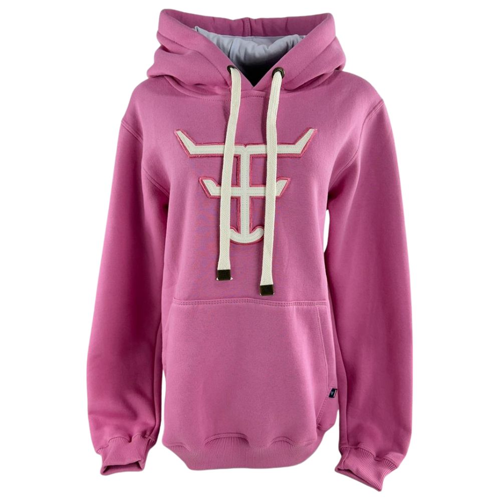 Moletom Feminino Texas Farm Modelo Canguru Rosa Algodão Doce C/ Logo Rosa E Creme Ref: MTF016