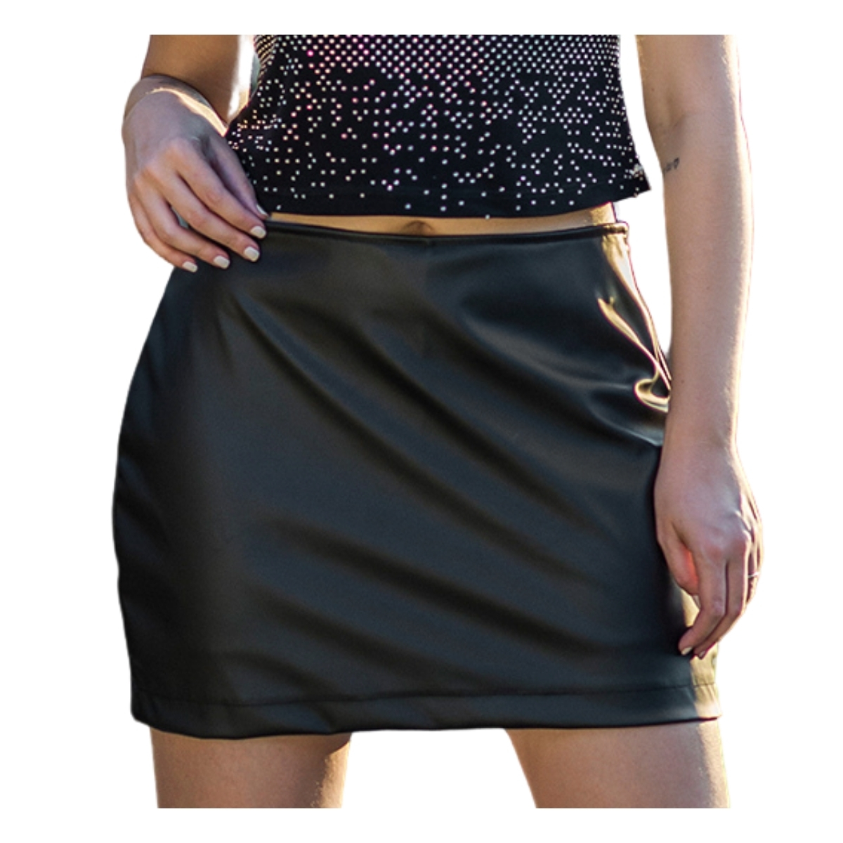 Saia Feminina Miss Country Preta Rodeo Mini Com Forro Short Preto Ref: 3197