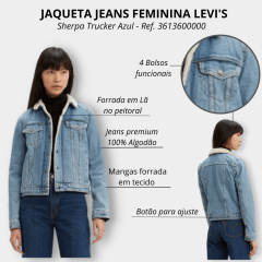 Jaqueta Jeans Feminina Levi's Forrada Azul - Ref. 3613600000