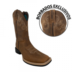 Bota Texana Feminina Jácomo Crazy Amêndoa - Ref. 1011/UF