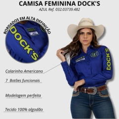 Camisa Feminina Dock's Competição Azul Bic Ref.032.03739.482