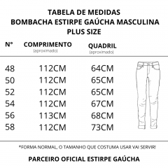 Bombacha Plus Size Masculina Estirpe Gaúcha Caqui Ref: 312/E