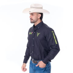 Camisa Masculina Texas Farm Manga Longa Preta Ref. CP007