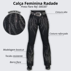 Calça Feminina Radade Preta Com Brilho Bord Twig Black - Ref. 000387
