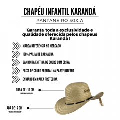 Chapéu Karandá Infantil Pantaneiro 30x A