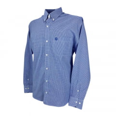 Camisa Masculina Classic Xadrez Azul Claro Ref.CMLEX-CL-XDF