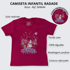 Camiseta Infantil Radade Rosa Escuro Manga Curta Ref. 004644