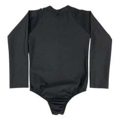 Body Infantil Top Country Manga Longa Preto Simples