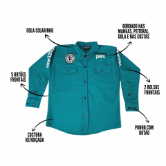 Camisa Infantil Bordada Cowboy 120x Várias Cores