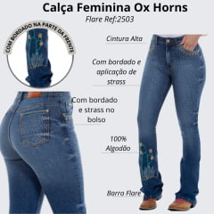 Calça Jeans Feminina Ox Horns Cacto Com Brilho Ref: 2503