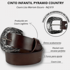 Cinto Infantil Pyramid Country Couro Liso Ref. 619