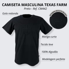 Camiseta Masculina Texas Farm TX Ledge Preto Ref. CM442