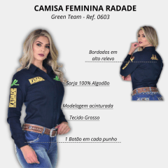 Camisa Feminina Radade Bordada Azul Green Team Ref. 0603