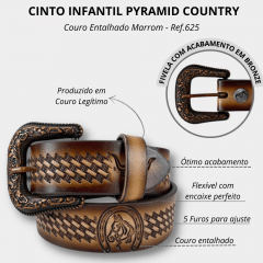 Cinto Infantil Pyramid Country Marrom - Ref. 625