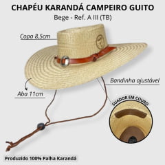 Chapéu Unissex Karandá Campeiro Guito - Ref. A III (TB)