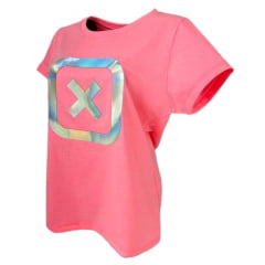 Camiseta Feminina TXC Custom-X Rosa Logo Metalica Ref. 50699