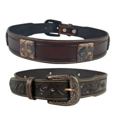 Cinto Masculino Pyramid Country Marron Bordado Ref: 7864