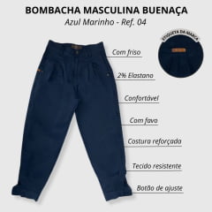 Bombacha Masculina Buenaça Campeira Azul Com Favo - Ref. 04