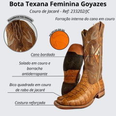 Bota Texana Feminina Goyazes Rabo De Jacaré Ref: 233202/JC