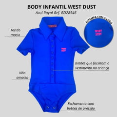 Body Infantil West Dust Azul Royal Manga Curta Ref: DB28546
