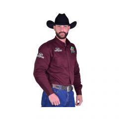 Camisa Masculina Bordada Radade Green Bull Bordô/Azul - Escolha a cor