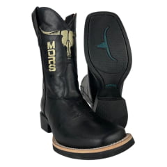 Bota Texana Masculina Moiadeiros Fossil Preto - Ref. 1913