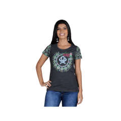 Camiseta Feminina Ox Horns T Shirt Chumbo REF 6182