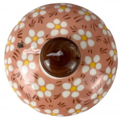 Chaleira Para Chá Teapot Cerâmica Florida Rosa - Ref. 4013