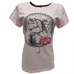 Camiseta Feminina 2K Jeans Rosa True Love - Ref. 0044