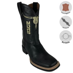 Bota Texana Masculina Moiadeiros Fossil Preto - Ref. 1913